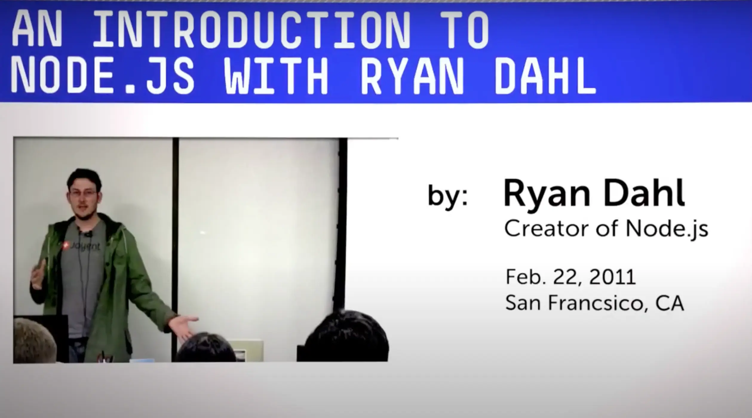 Ryan introduces Node.js